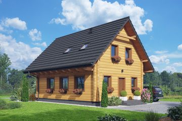  Projekt domu Gąsawa aa 70 dw (KRP2575) - projekt domu parterowego z poddaszem - Zdjęcie 1