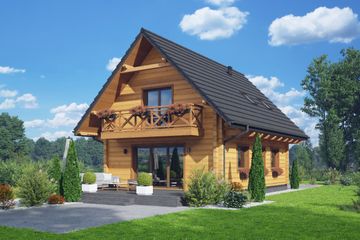  Projekt domu Gąsawa aa 70 dw (KRP2575) - projekt domu parterowego z poddaszem - Zdjęcie 2