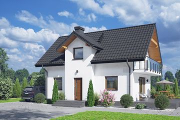  Projekt domu Modrowo aa 70 (KRP2576) - projekt domu parterowego z poddaszem - Zdjęcie 1