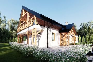  Projekt domu uA218 (WCB1335) - projekt domu parterowego z poddaszem - Zdjęcie 2