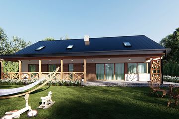  Projekt domu uA218 (WCB1335) - projekt domu parterowego z poddaszem - Zdjęcie 3