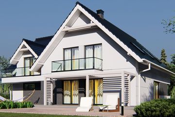  Projekt domu uA261 (WCB1338) - projekt domu parterowego z poddaszem - Zdjęcie 3