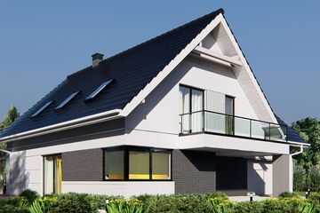  Projekt domu uA261 (WCB1338) - projekt domu parterowego z poddaszem - Zdjęcie 4