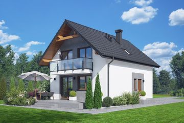  Projekt domu Grochowo aa 70 (KRP2581) - projekt domu parterowego z poddaszem - Zdjęcie 2