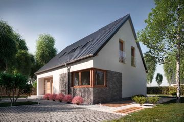  Projekt domu Londyn DCP377 (WRB1678) - projekt domu parterowego z poddaszem - Zdjęcie 2