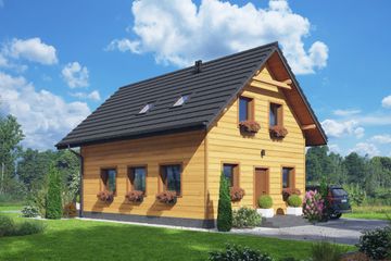  Projekt domu Gąsawa aa 70 dws (KRP2583) - projekt domu parterowego z poddaszem - Zdjęcie 1