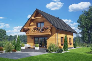  Projekt domu Gąsawa aa 70 dws (KRP2583) - projekt domu parterowego z poddaszem - Zdjęcie 2