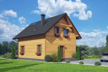  Projekt domu Grodziec aa 70 dws (KRP2584) - projekt domu parterowego z poddaszem - Zdjęcie 2