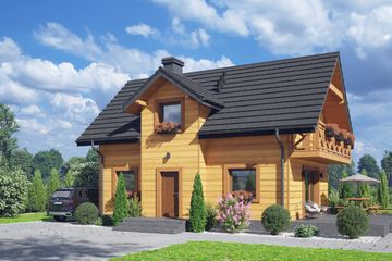  Projekt domu Modrowo aa 70 dws (KRP2585) - projekt domu parterowego z poddaszem - Zdjęcie 1