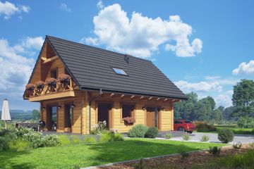  Projekt domu Świecie aa 70 dw (KRP2586) - projekt domu parterowego z poddaszem - Zdjęcie 1