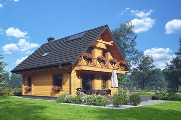  Projekt domu Świecie aa 70 dw (KRP2586) - projekt domu parterowego z poddaszem - Zdjęcie 2