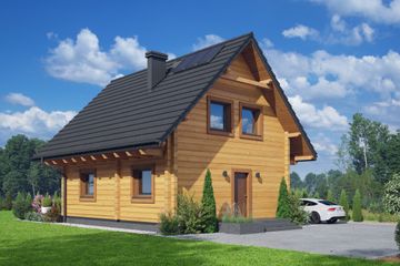  Projekt domu Trzebowice aa 70 dw (KRP2587) - projekt domu parterowego z poddaszem - Zdjęcie 1