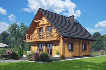  Projekt domu Trzebowice aa 70 dw (KRP2587) - projekt domu parterowego z poddaszem - Zdjęcie 2