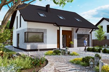  Projekt domu KA170 T (PKT1252) - projekt domu parterowego z poddaszem - Zdjęcie 1