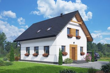 Projekt domu Gąsawa a3 (KRP2589) - projekt domu parterowego z poddaszem - Zdjęcie 1