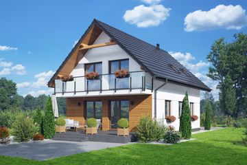  Projekt domu Gąsawa a3 (KRP2589) - projekt domu parterowego z poddaszem - Zdjęcie 2