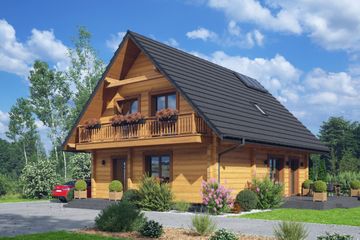  Projekt domu Grajewo a3 dw (KRP2590) - projekt domu parterowego z poddaszem - Zdjęcie 1