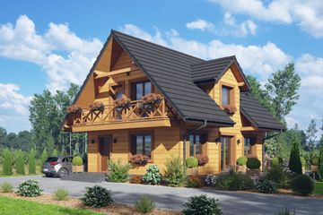  Projekt domu Grajewo aa 70 dws (KRP2591) - projekt domu parterowego z poddaszem - Zdjęcie 1