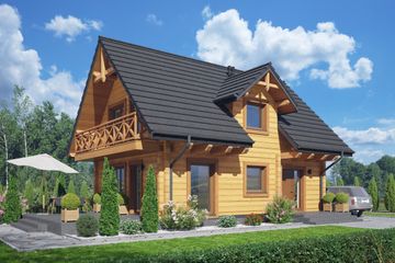  Projekt domu Orłowo aa 70 dw (KRP2592) - projekt domu parterowego z poddaszem - Zdjęcie 1