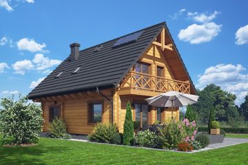  Projekt domu Orłowo aa 70 dw (KRP2592) - projekt domu parterowego z poddaszem - Zdjęcie 2