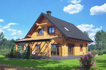  Projekt domu Rydzowo dw 15 (KRP2593) - projekt domu parterowego z poddaszem - Zdjęcie 2