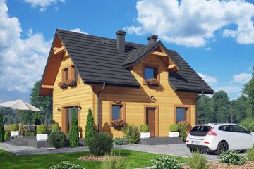  Projekt domu Zawojowo aa 70 dws (KRP2595) - projekt domu parterowego z poddaszem - Zdjęcie 1