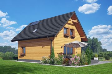  Projekt domu Zawojowo aa 70 dws (KRP2595) - projekt domu parterowego z poddaszem - Zdjęcie 2