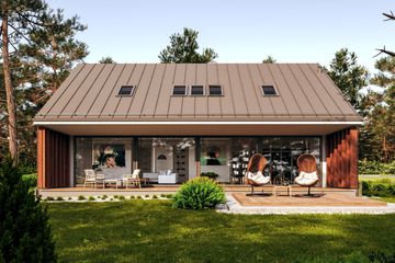  Projekt domu Panoramiczny 2 (GDE1025) - projekt domu parterowego z poddaszem - Zdjęcie 1