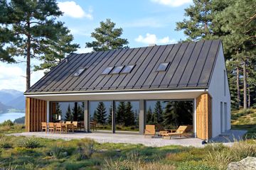  Projekt domu Panoramiczny 2 (GDE1025) - projekt domu parterowego z poddaszem - Zdjęcie 1