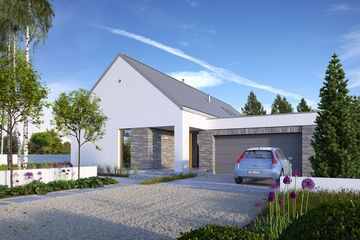  Projekt domu Ekonomiczny 2BG (WAW1154) - projekt domu parterowego z poddaszem - Zdjęcie 1