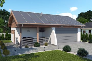  Projekt budynku gospodarczego G314A szkielet drewniany budynek gospodarczy (SLN2789) - projekt budynku parterowego - Zdjęcie 1