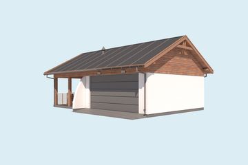 Projekt budynku gospodarczego G314A budynek gospodarczy - parterowy dom o powierzchni 54,41 m², dach dwuspadowy - ujęcie 4