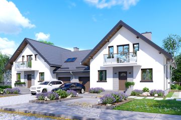  Projekt domu APS 209 dwulokalowy (LUA1554) - projekt domu parterowego z poddaszem - Zdjęcie 1