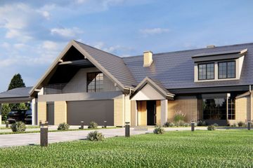  Projekt domu uA216 (WCB1347) - projekt domu parterowego z poddaszem - Zdjęcie 1