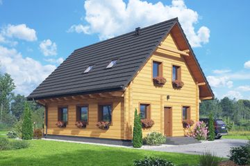  Projekt domu Gąsawa a3 dw (KRP2596) - projekt domu parterowego z poddaszem - Zdjęcie 1