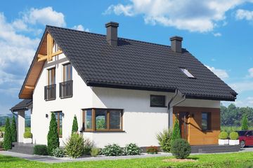  Projekt domu Komfort 2 (KZM1005) - projekt domu parterowego z poddaszem - Zdjęcie 1