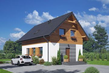  Projekt domu Gronów aa 70 (KRP2599) - projekt domu parterowego z poddaszem - Zdjęcie 1