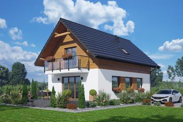  Projekt domu Gronów aa 70 (KRP2599) - projekt domu parterowego z poddaszem - Zdjęcie 2