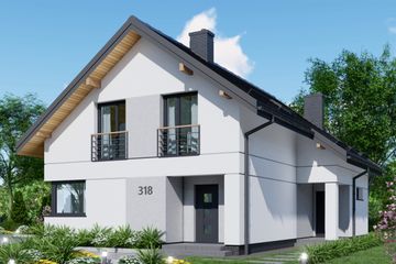  Projekt domu APS 318 (LUA1558) - projekt domu parterowego z poddaszem - Zdjęcie 1