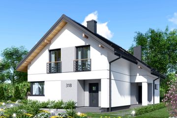  Projekt domu APS 318 (LUA1558) - projekt domu parterowego z poddaszem - Zdjęcie 1