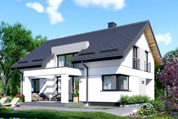  Projekt domu APS 318 (LUA1558) - projekt domu parterowego z poddaszem - Zdjęcie 2