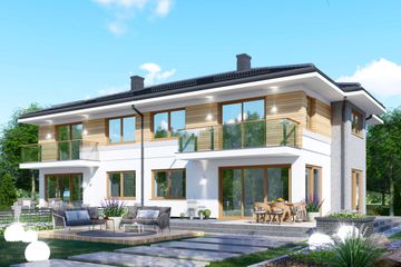  Projekt domu APS 279 dwulokalowy (LUA1555) - projekt domu z pełnym piętrem - Zdjęcie 2