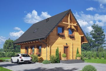  Projekt domu Gronów aa 70 dw (KRP2601) - projekt domu parterowego z poddaszem - Zdjęcie 1