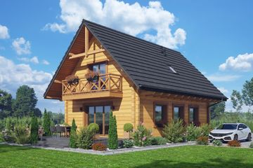  Projekt domu Gronów aa 70 dw (KRP2601) - projekt domu parterowego z poddaszem - Zdjęcie 2