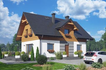  Projekt domu Zawojowo a3 (KRP2602) - projekt domu parterowego z poddaszem - Zdjęcie 1