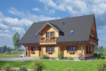  Projekt domu Bolechowo dw 3 (KRP2603) - projekt domu parterowego z poddaszem - Zdjęcie 1