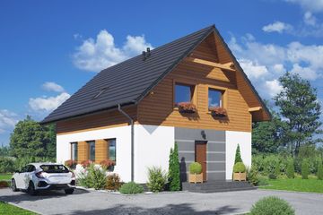  Projekt domu Gronów a3 (KRP2604) - projekt domu parterowego z poddaszem - Zdjęcie 1