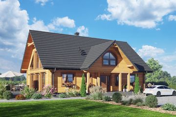  Projekt domu Podsarnie z antresolą dw (KRP2605) - projekt domu parterowego z poddaszem - Zdjęcie 1