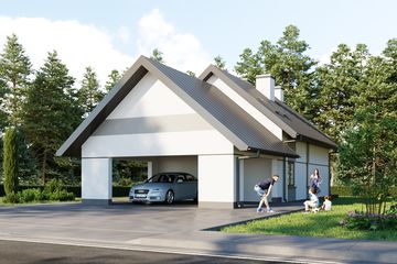  Projekt domu MJS-112 (WBD1028) - projekt domu parterowego z poddaszem - Zdjęcie 1