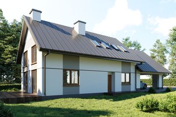  Projekt domu MJS-112 (WBD1028) - projekt domu parterowego z poddaszem - Zdjęcie 2